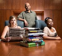 Rebecca Datus '15, Prof. Amon Emeka, Taylor Sczymecki '15